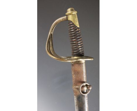 An American Civil War 1862 cavalry sabre made by the Ames Manufacturing Co of Chicopee, Massachusetts, the 88cm steel curved 