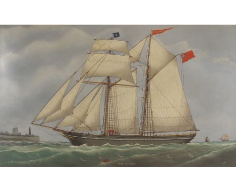Attributed to Reuben Chappell of Goole (British, 1870-1940),Portrait of the schooner "Gazelle",Oil on canvas,Unsigned, inscri