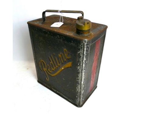 Redline Petroleum Spirit Highly Inflammable petrol can marked Valor 8-34 to base