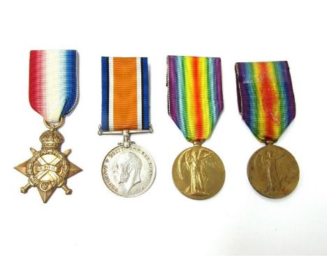 Four WWI medals: War medal named to 42259 PTE. G. SAUNDERS MIDD'X R., Victory medal named to 3189 SJT. J.M. SCOTT. 24-LOND. R