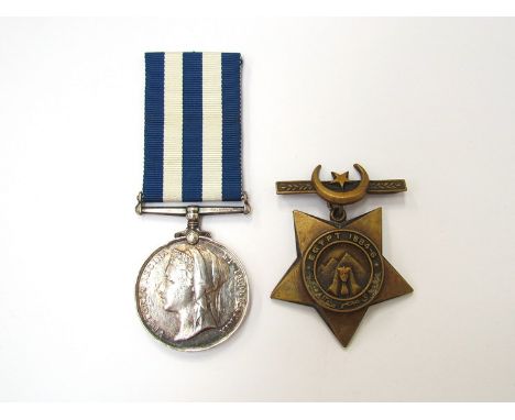 A Victorian Egypt Medal (1882) named to 1539 PTE. BAIN. 1/YORKS. R., un-dated, together with Khedives Star (1884-6) (2)