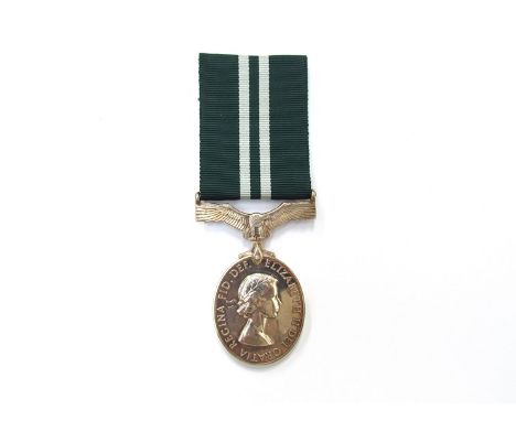 An EIIR Air Efficiency Award medal bearing lettering “Collector's Item”