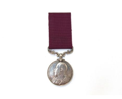 An Edward VII Army Long Service and Good Conduct Medal with scrolled swivel suspender named to 434 CPL. A. RAY MIL. F. POLICE