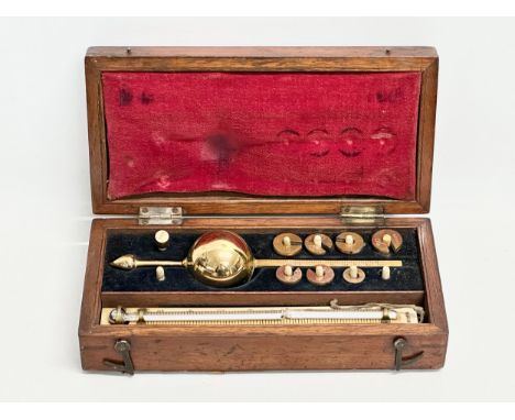 A Late 19th/Early 20th Century Sykes’s Hydrometer. In an inlaid mahogany case.