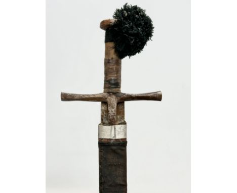 A Late 19th Century Sudanese Mahdi Dervish Kaskara Broadsword, with Scabbard. 112cm