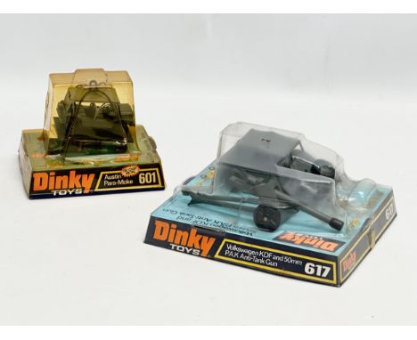 2 unopened 1970’s Dinky Toys. A 617 Volkswagen KDF and 50mm P.A.K Anti-Tank Gun. A 601 Austin Para-Moke.