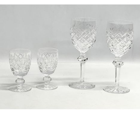 Waterford Crystal. A pair of “Powerscourt” wine glasses 18cm. A pair of “Donegal” port glasses 10cm