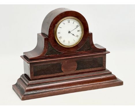 An Edwardian period mahogany cased mantle clock. French movement. 34x11x25cm
