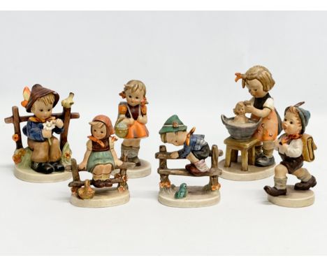 6 West German Goebel Pottery figurines.