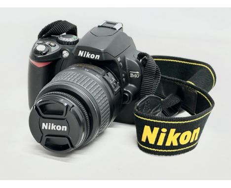 A Nikon D40 camera.