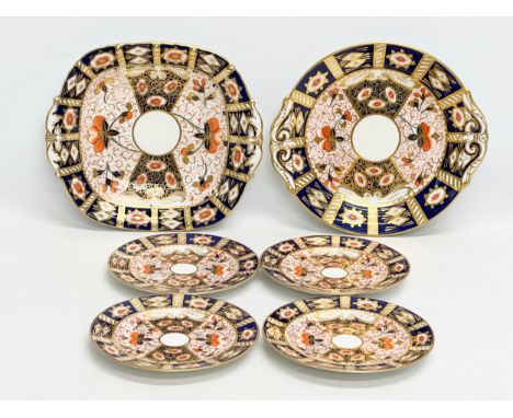 19th Century Imari part dinner service. Davenport cake plate.