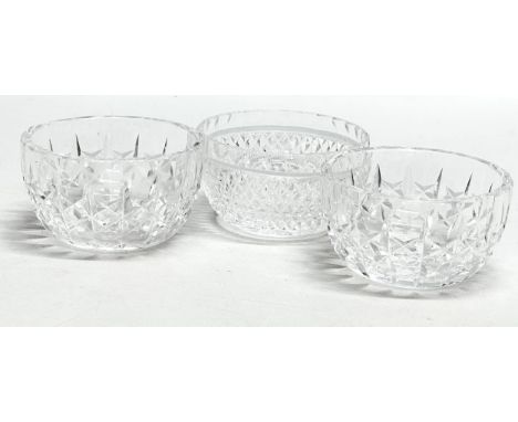 3 Waterford Crystal bowls. 10x5cm