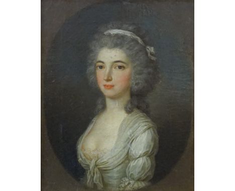 "Female Portrait" Oil on Canvas, Possibly 17th century, 25cm x 21cm, in a later gilt frame