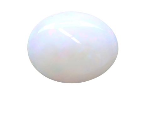 A White Natural Opal in Oval Cabochon Cut ( semi- transparent). 14.30 x 11.38 x 6.58mm. Total: 4.69ct. Come with AIG Certific