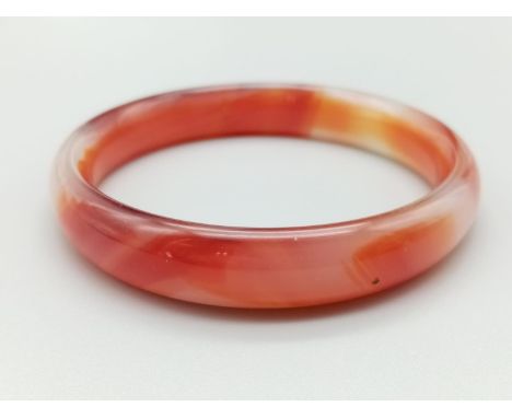 Red jade bangle weight 38g and 7cm inner diameter 