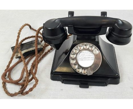 Vintage Bakelite Rotary Dial Telephone - In Working Order. Circa 1950,s bottom drawer model. 