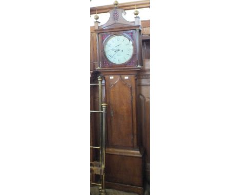 A 19th Century oak and mahogany eight day longcase clock with circular dial marked Lefever, Wisbeach