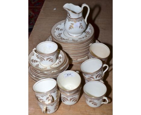 A Royal Doulton Tony Weller jug, blue and white plates, a Victorian gilt tea service and other ceramics.