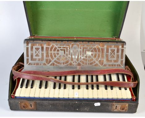 A Pahcotti Vickers Macerata Italia piano accordion, hard case.