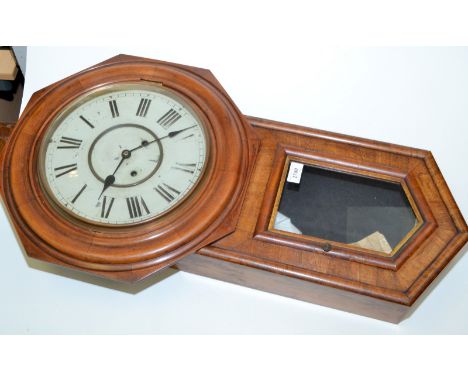 An American drop case wall clock with octagonal hood.