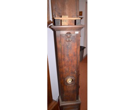 A Victorian carved oak long case clock case.