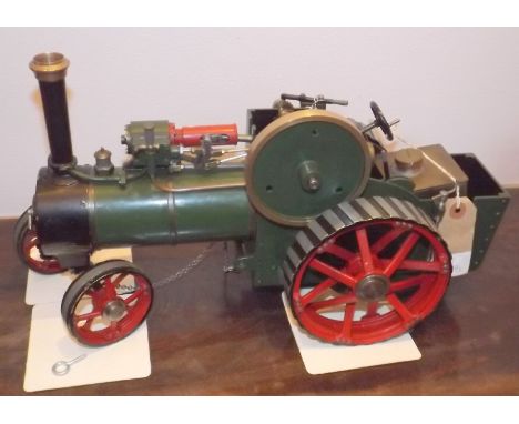 An engineer built steam powered scale model of the traction engine "AF 1294", length 40cm, height to the top of the funnel 21