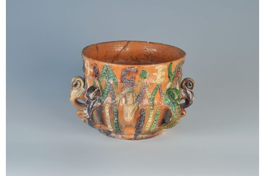 An Early 18th Century Highly Decorated Lead Glazed Earthenware