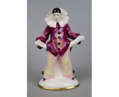Sitzendorf 1930s figurine modelled as a clown, handpainted, attributed to M Siegel,&nbsp;unsigned