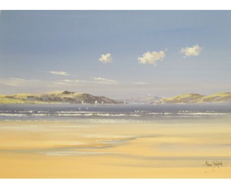 Allan Morgan (British, b. 1952) - 'Coastal Landscape', Gauche, signed bears artists label verso, approx 28x38cm, mounted and 