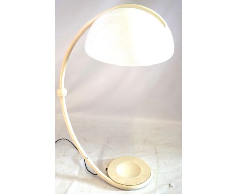 An Italian white finished metal and plastic serpentine floor lampDesigned by Martinelli Luce, model number 2131, circa 1970, 