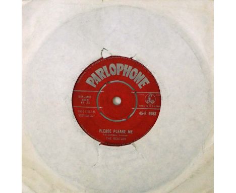 The Beatles 'Please Please Me' 45 rpm recordJanuary 1963 UK 1st issue, Red Parlophone Label (45-R 4983), light  marks and scu