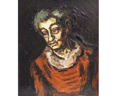 Theodore Major (British, 1908-1999) - 'Old Woman'Oil on canvas, signed and dated 1948 verso, also bears old typed label verso