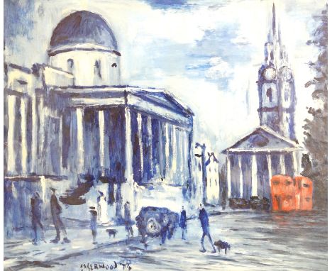 James Lawrence Isherwood (British, 1917-1989) - 'St Martin's Church, London'Signed and dated (19)74, approx 50x60cm, framed, 