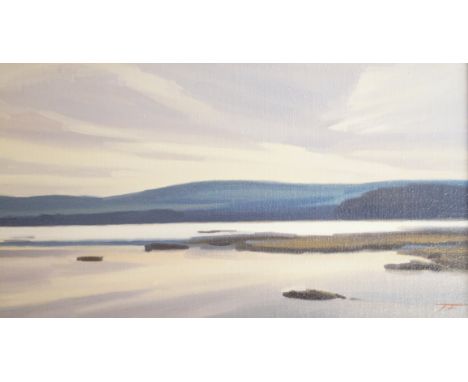James Fry (1911-1985) - 'Near Goathorn, Poole Harbour'Oil on board, signed with initials, further inscribed verso, approx 16x