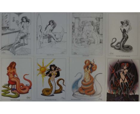 A collection of signed and unsigned prints and original sketches by Ric QuirozComprises of various examples such as gloss, ma