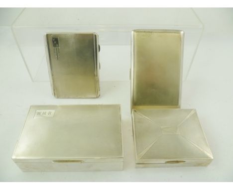 JOSEPH GLOSTER LTD. A SILVER CIGARETTE CASE having engine turned decoration, Birmingham 1937, together with another silver CI