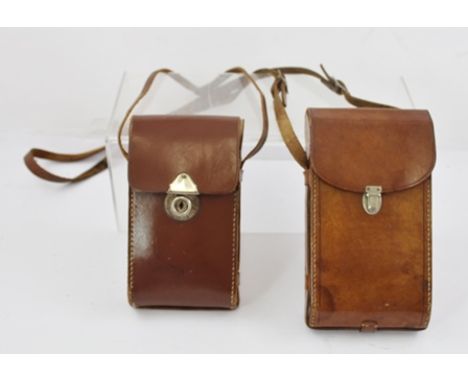 TWO KODAK ART DECO STYLE BELLOWS CAMERAS, in leather carrying cases 