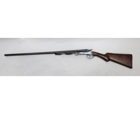 A SIDE BY SIDE SIDE LEVER, HAMMER ACTION, FOLDING .410 SHOTGUN, Serial no. A.G.9335, made by Zabat A. Hermanos SRC Spain 