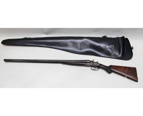 A SIDE BY SIDE 12G HAMMER SHOTGUN by Midland Gun Company Birmingham, 30 1/4" barrels, back action with side plates, barrels r