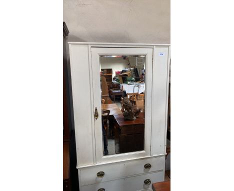  Sale Item:    WHITE PAINTED WARDROBE WITH CHEST UNDER (AF)  Vat Status:   No Vat   Buyers Premium:  This lot is subject to a