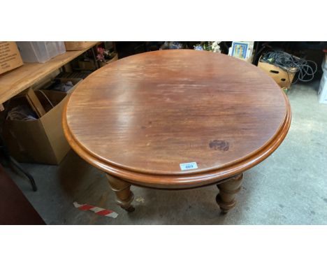  Sale Item:    MAHOG. DINING TABLE C/W 2 LEAVES -WINDER IN OFFICE (AF)  Vat Status:   No Vat   Buyers Premium:  This lot is s