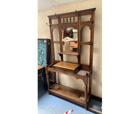  Sale Item:    OAK HALL STAND   Vat Status:   No Vat   Buyers Premium:  This lot is subject to a Buyers Premium of 15% + Vat 