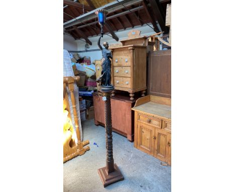  Sale Item:    TORCHERE STAND &amp; LAMP (AF)   Vat Status:   No Vat   Buyers Premium:  This lot is subject to a Buyers Premi