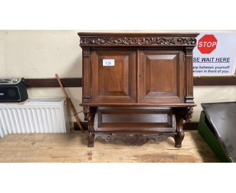  Sale Item:    ITALIAN CARVED WALNUT WALL CABINET  Vat Status:   No Vat   Buyers Premium:  This lot is subject to a Buyers Pr