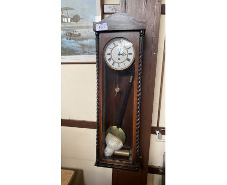  Sale Item:    EBONISED REGULATOR WALL CLOCK (AF)  Vat Status:   No Vat   Buyers Premium:  This lot is subject to a Buyers Pr