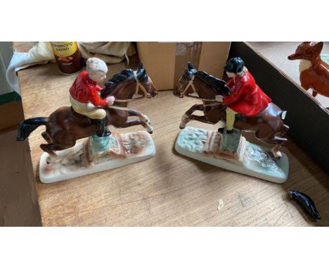  Sale Item:    BOX-2 HORSE &amp; RIDER ORNAMENTS (1 AF)  Vat Status:   No Vat   Buyers Premium:  This lot is subject to a Buy