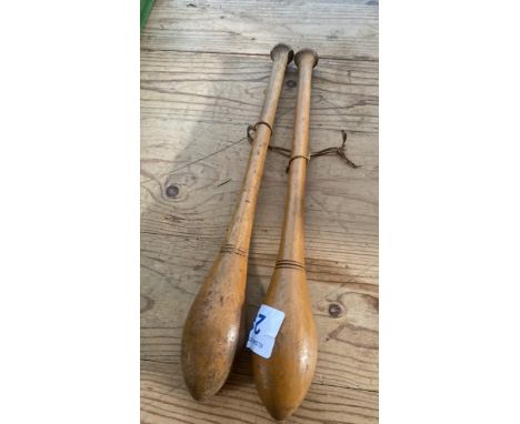  Sale Item:    PAIR JUGGLERS CLUBS (AF)   Vat Status:   No Vat   Buyers Premium:  This lot is subject to a Buyers Premium of 