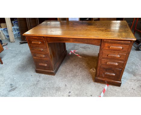  Sale Item:    OAK KNEE HOLE DESK (AF)   Vat Status:   No Vat   Buyers Premium:  This lot is subject to a Buyers Premium of 1