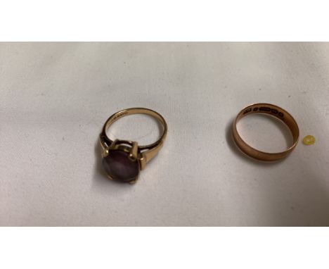  Sale Item:    WEDDING BAND &amp; RING- BOTH 9 CT GOLD  Vat Status:   No Vat   Buyers Premium:  This lot is subject to a Buye