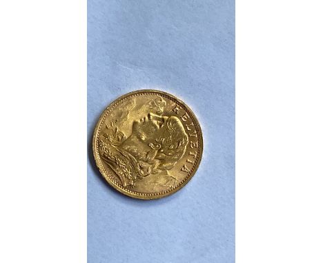  Sale Item:    HELVETA 20 FR GOLD COIN 1947   Vat Status:   No Vat   Buyers Premium:  This lot is subject to a Buyers Premium